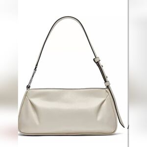 Calvin Klein Cream Leather Small Shoulder Bag